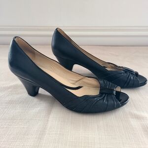 Naturalizer Elegant Black Peep-Toe Heels - Size 6.5